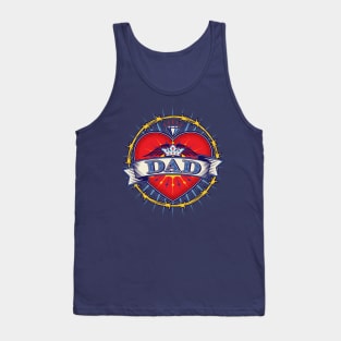 Ornamental Tattoo Style Heart - DAD Tank Top